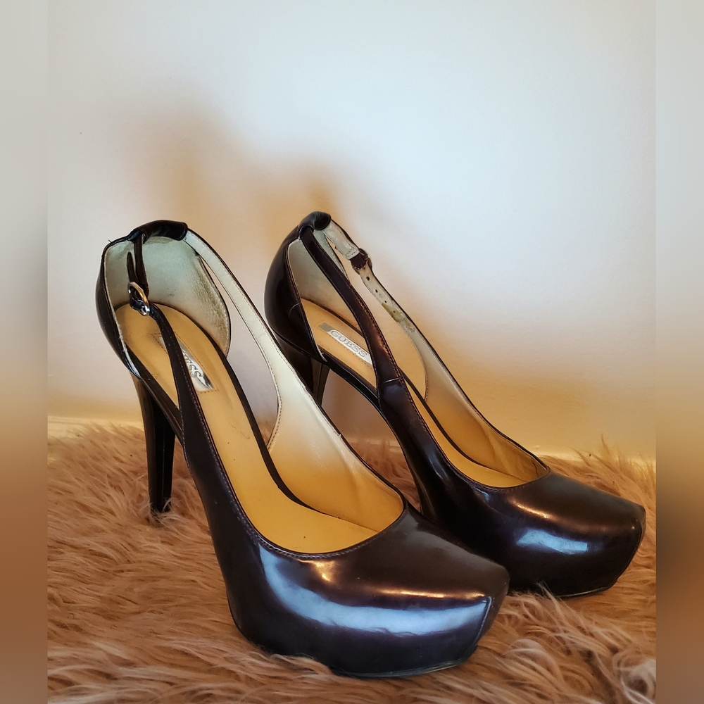 Brown Sling Back Guess High Heels